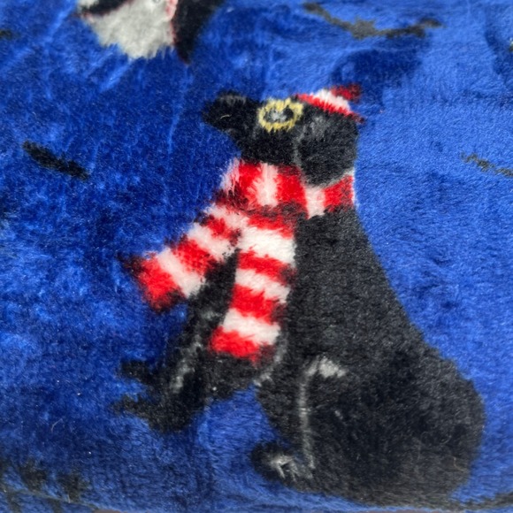 Halloween Plush Throw Blanket - Dogs Cats Costumes Witch Moon Blue 50" x 60" - Picture 2 of 9